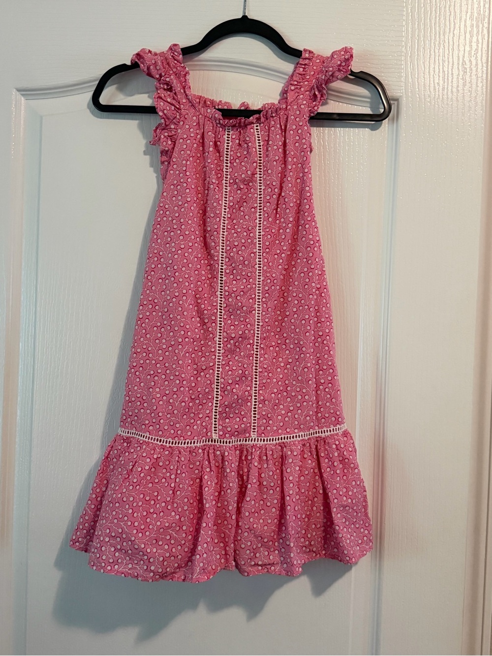 French Connection Girls Pink Ruffle-Shoulder Sundress